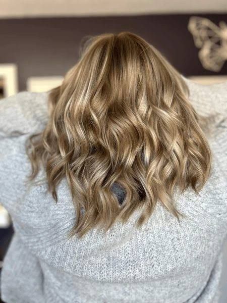 Dark Blonde With Lighter Blonde Highlights Dark Blonde With Lighter Blonde Highlights — Balayage Over 40