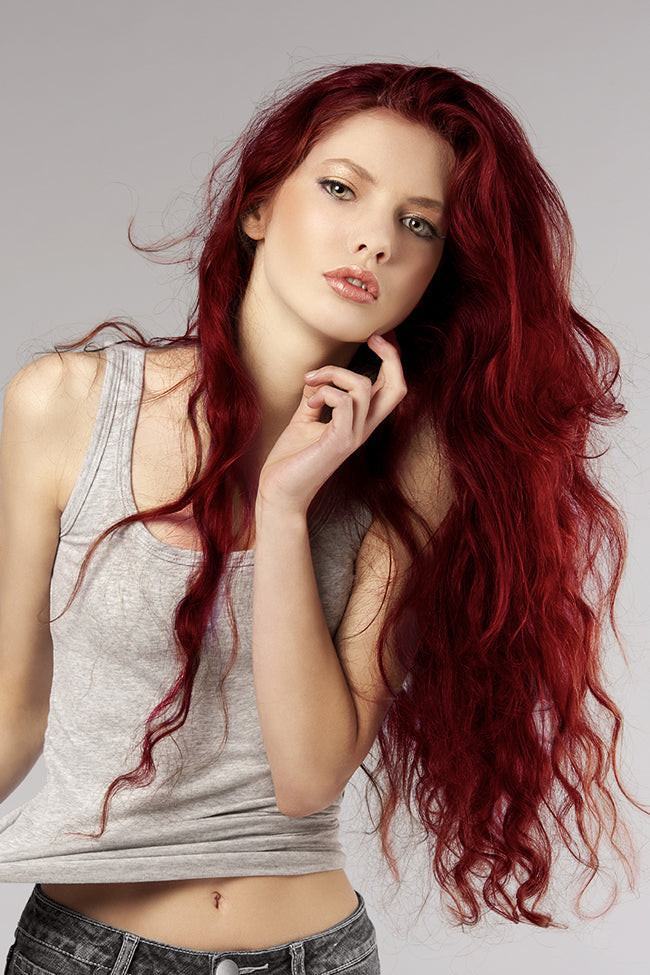 Mid-Back Visual Idea — Ruby Red Hair