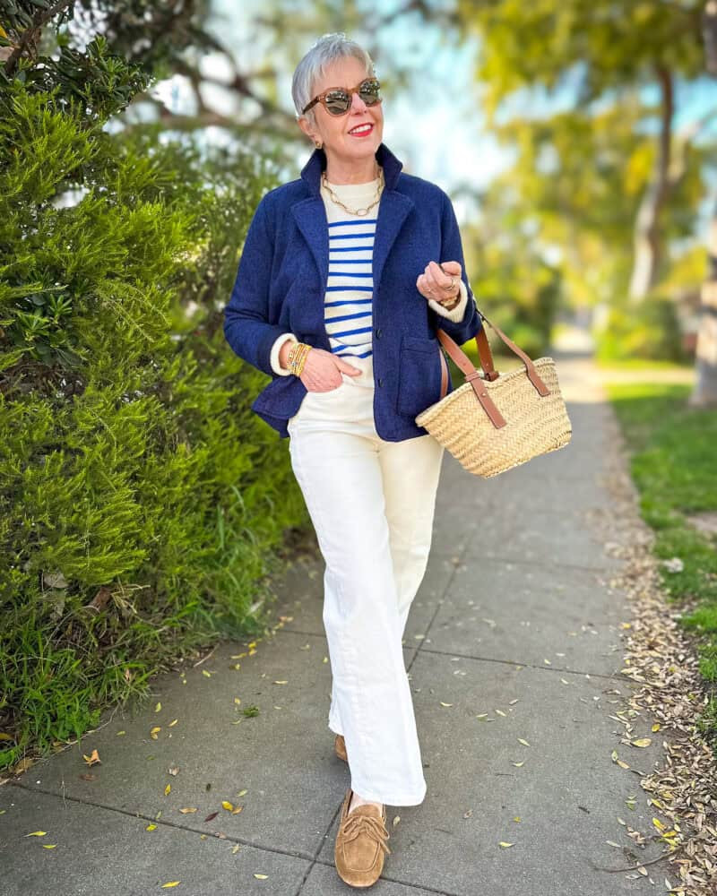 Brown Suede Loafers Outfit Idea Brown Suede Loafers Outfit Idea — White Jeans Outfits