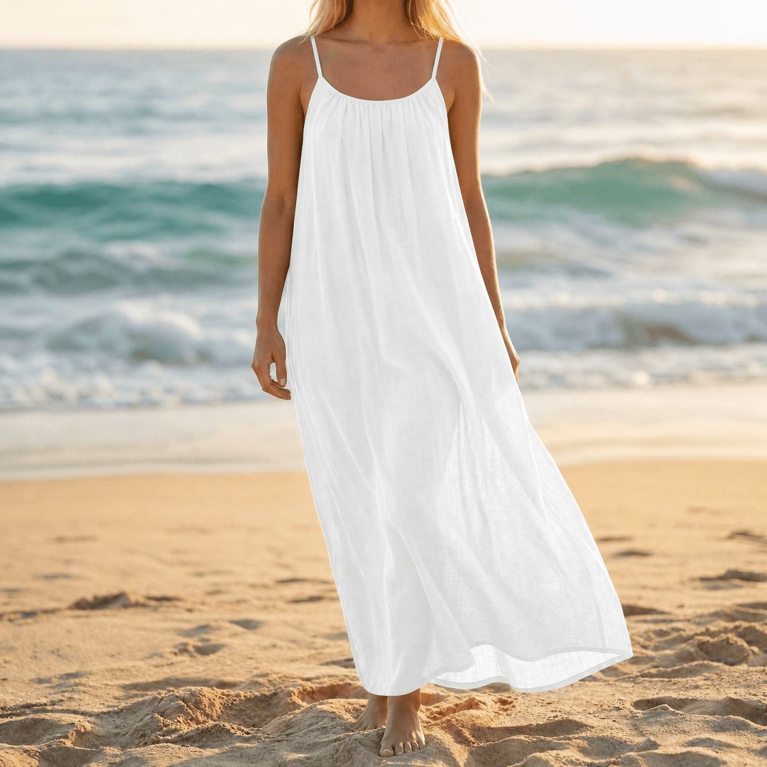 Flowy White Beach Maxi Dress Flowy White Beach Maxi Dress — Backless Dresses