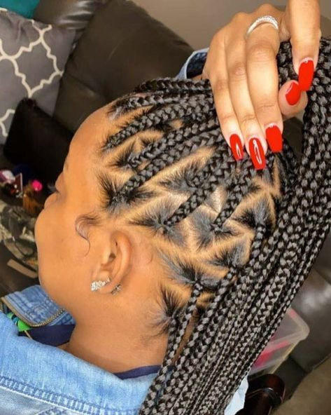 Side View Triangle Part Braids Side View Triangle Part Braids