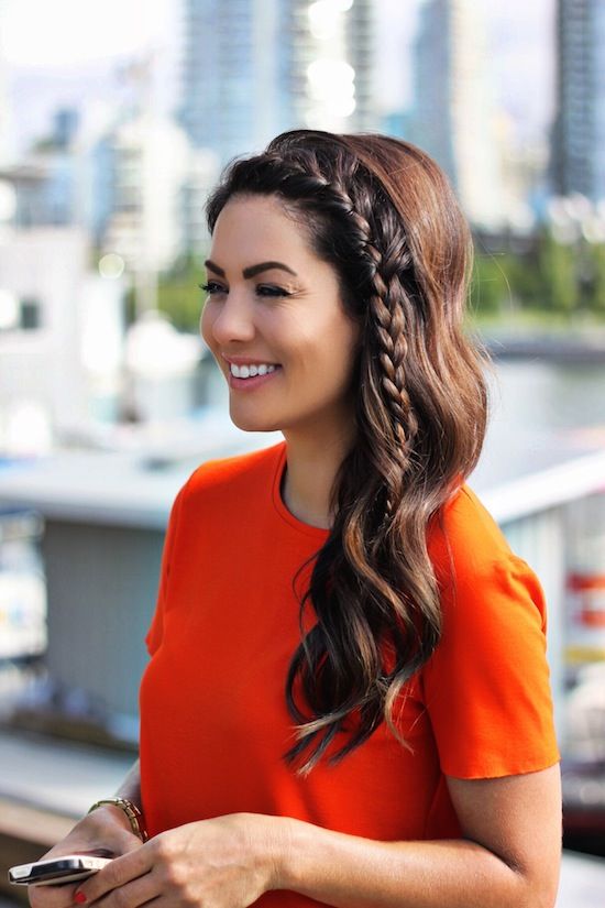 Dark Brown Braid With Blonde Highlights — Side Braid
