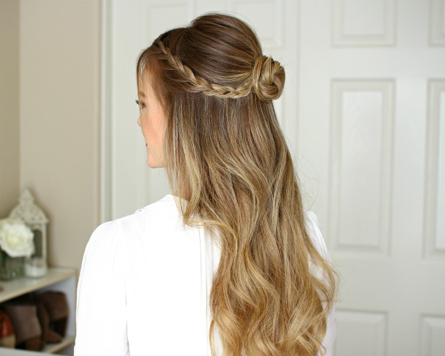 Dark Blonde Braided Bun — Braided Half Up Half Down