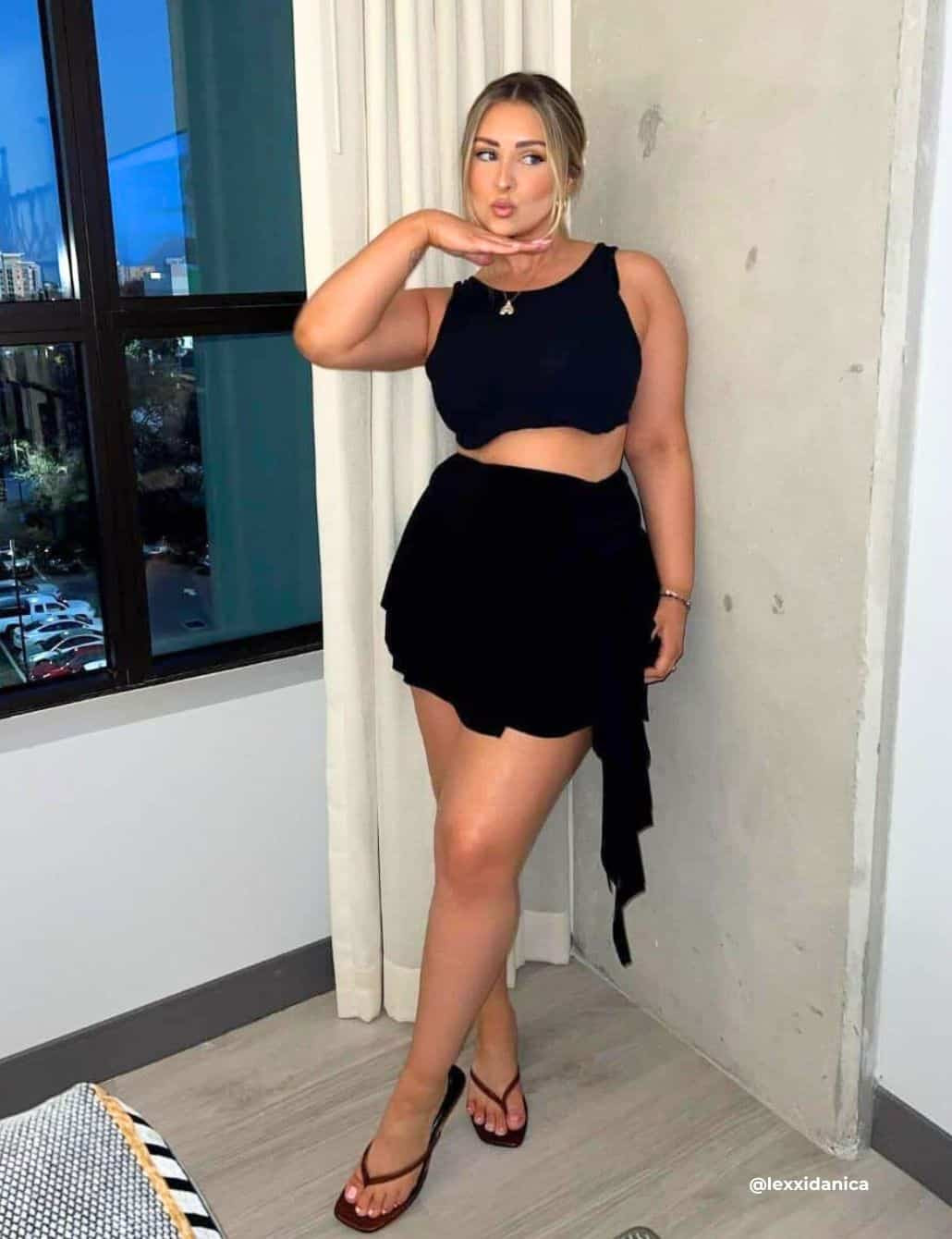 Crop Top and Asymmetrical Skirt: A Modern Night Out Ensemble Crop Top and Asymmetrical Skirt: A Modern Night Out Ensemble — Bar Crawl Outfits