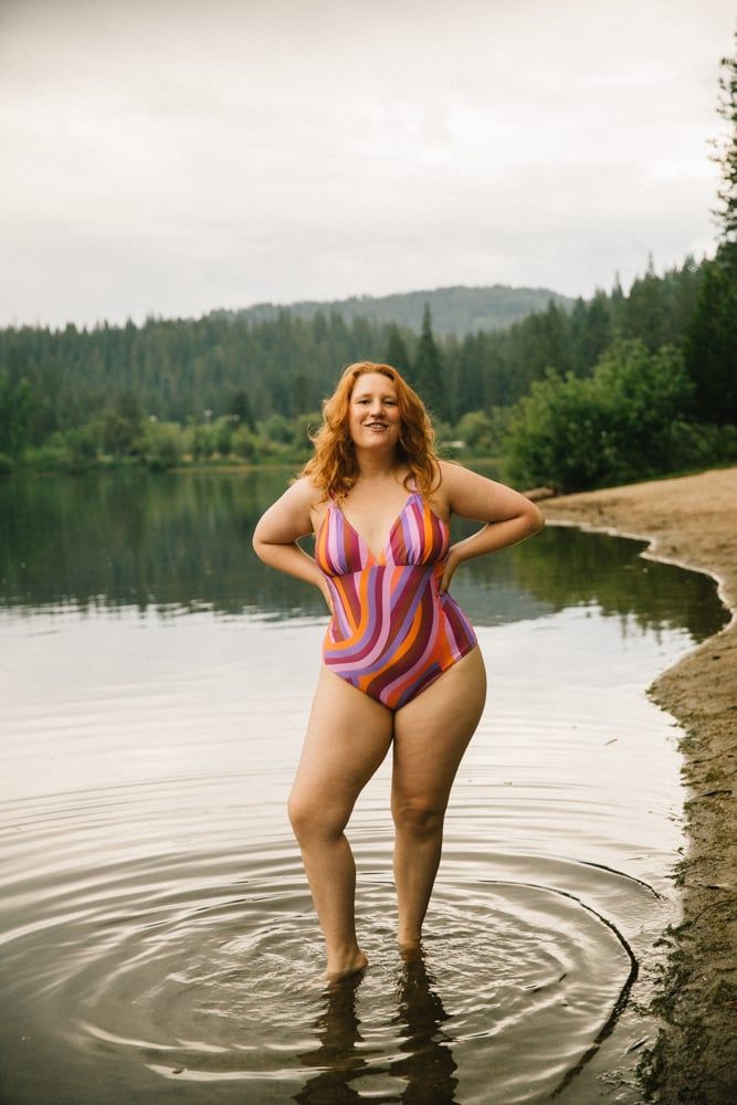 Bold Striped Swimsuit for a Refreshing Lake Dip — Lake Outfits