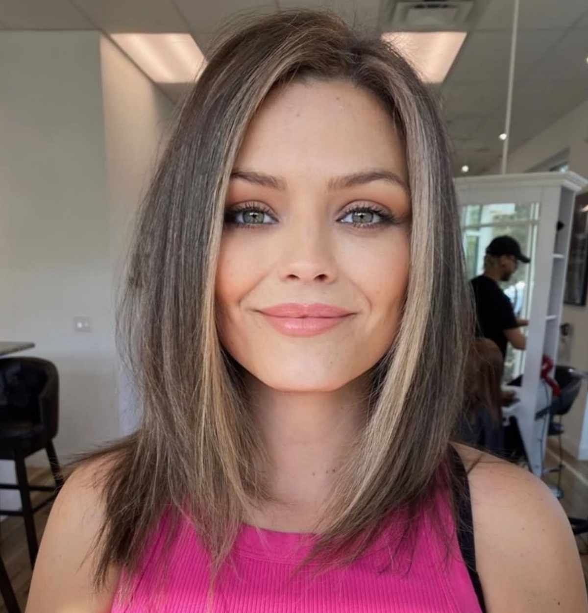 Angled Lob Visual Idea — Collarbone Length Hair