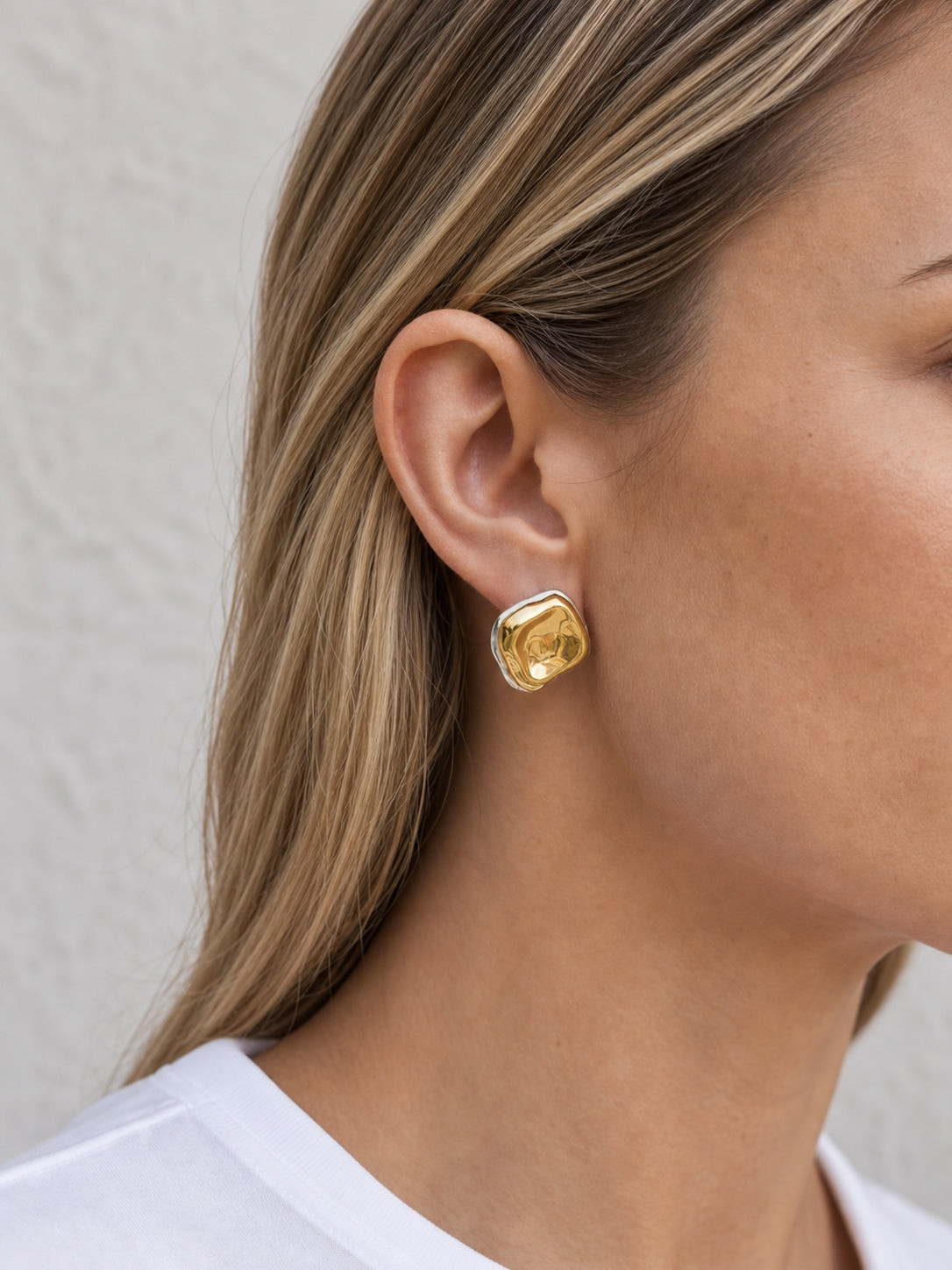 Geometric Mixed Metal Stud Earrings Geometric Mixed Metal Stud Earrings — Mixed Metal Jewelry