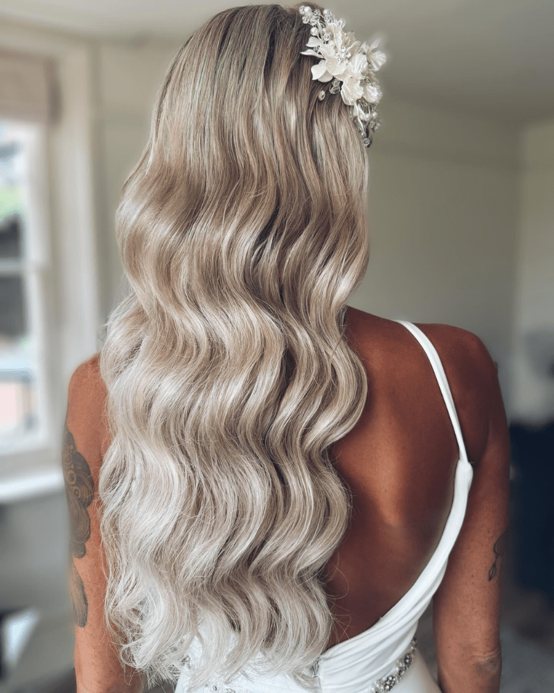 Ash Blonde Hollywood Waves With Highlights Ash Blonde Hollywood Waves With Highlights
