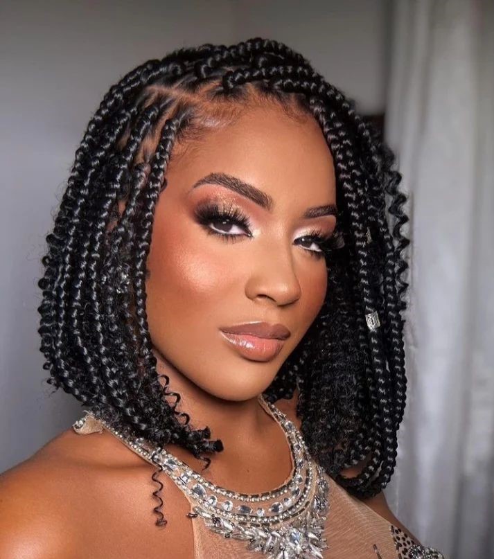 Box Braids With Curly Ends Visual Idea — Bob Braids