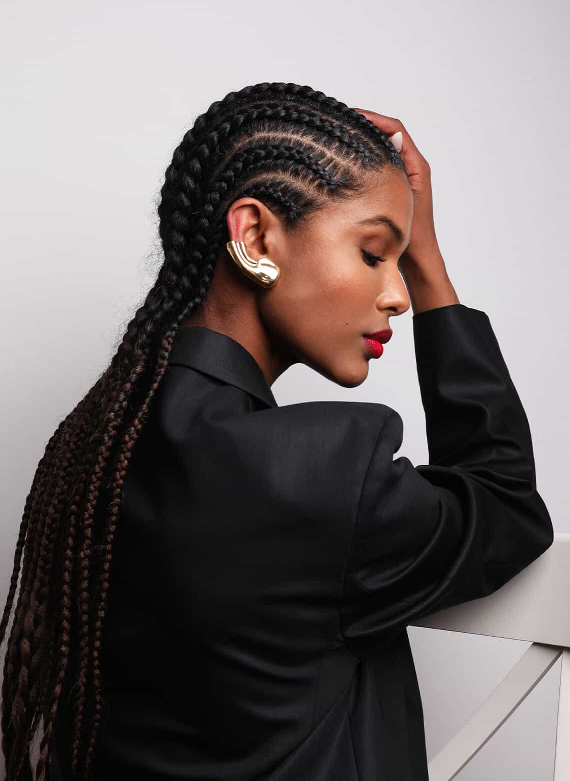 Cornrows With Ombre Brown Braids