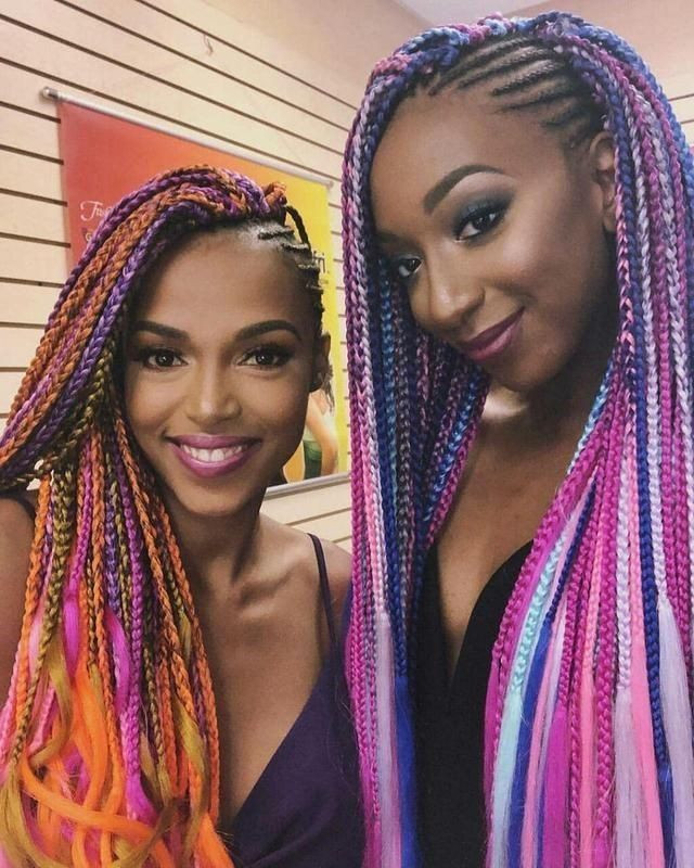 Multicolor Box Braids — Braid Colors