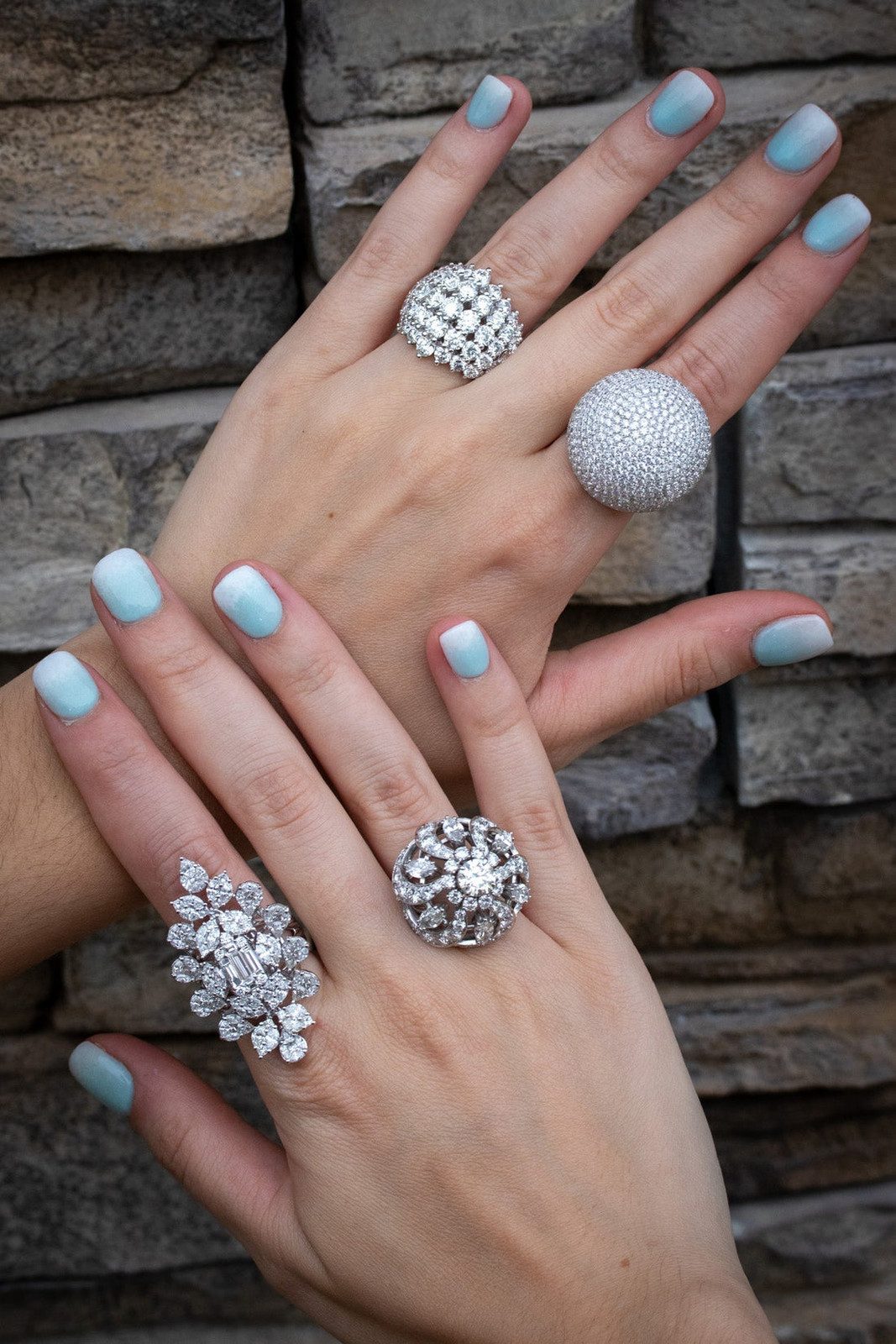 Collection of Sparkling Diamond Cocktail Rings