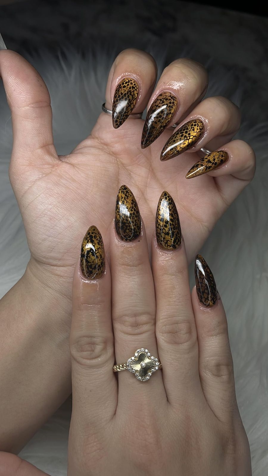 Brown And Gold Visual Idea Brown And Gold Visual Idea — Snake Print Nails