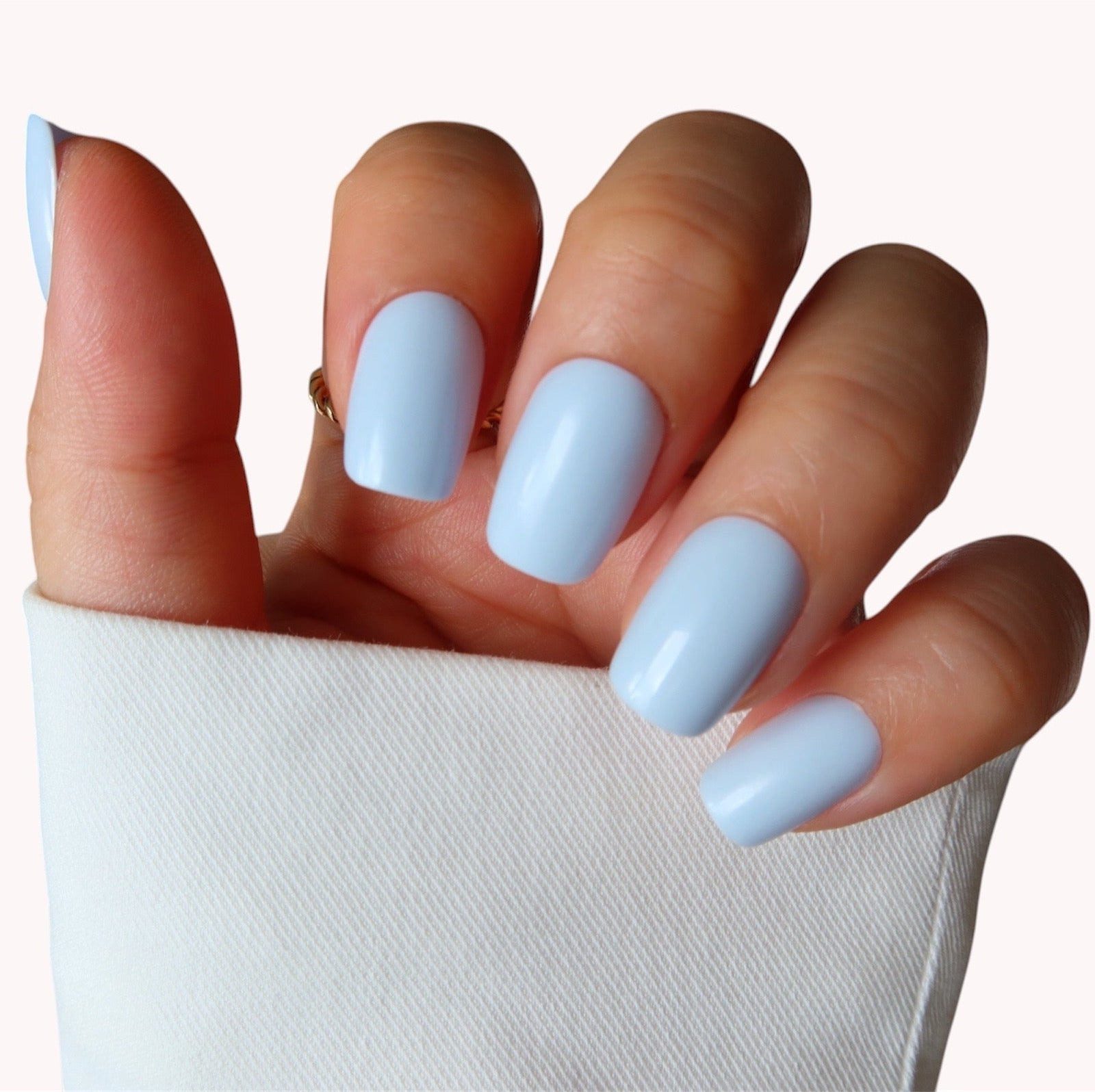 Pale Sky Blue Short Square Nails Pale Sky Blue Short Square Nails — Gym Nails