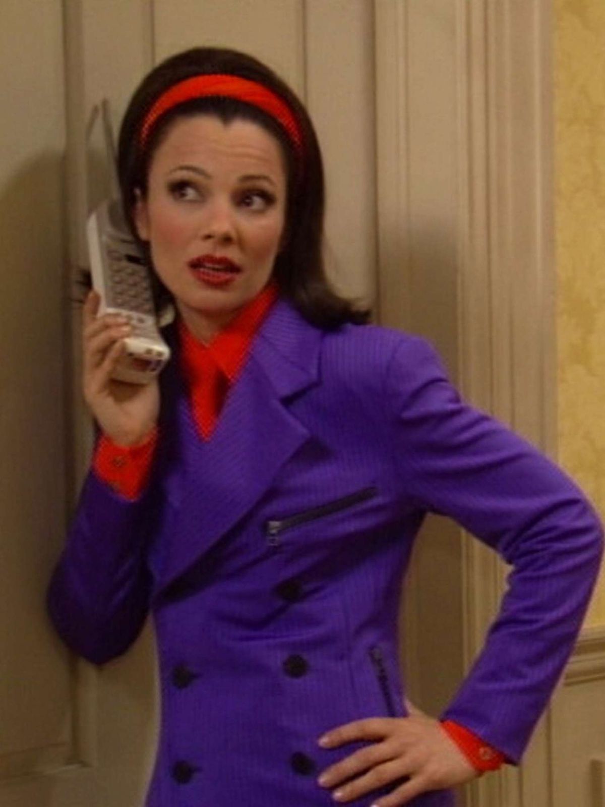 Bold Color Blocking: Purple Blazer with Polka Dot Shirt Bold Color Blocking: Purple Blazer with Polka Dot Shirt — Nanny Outfits