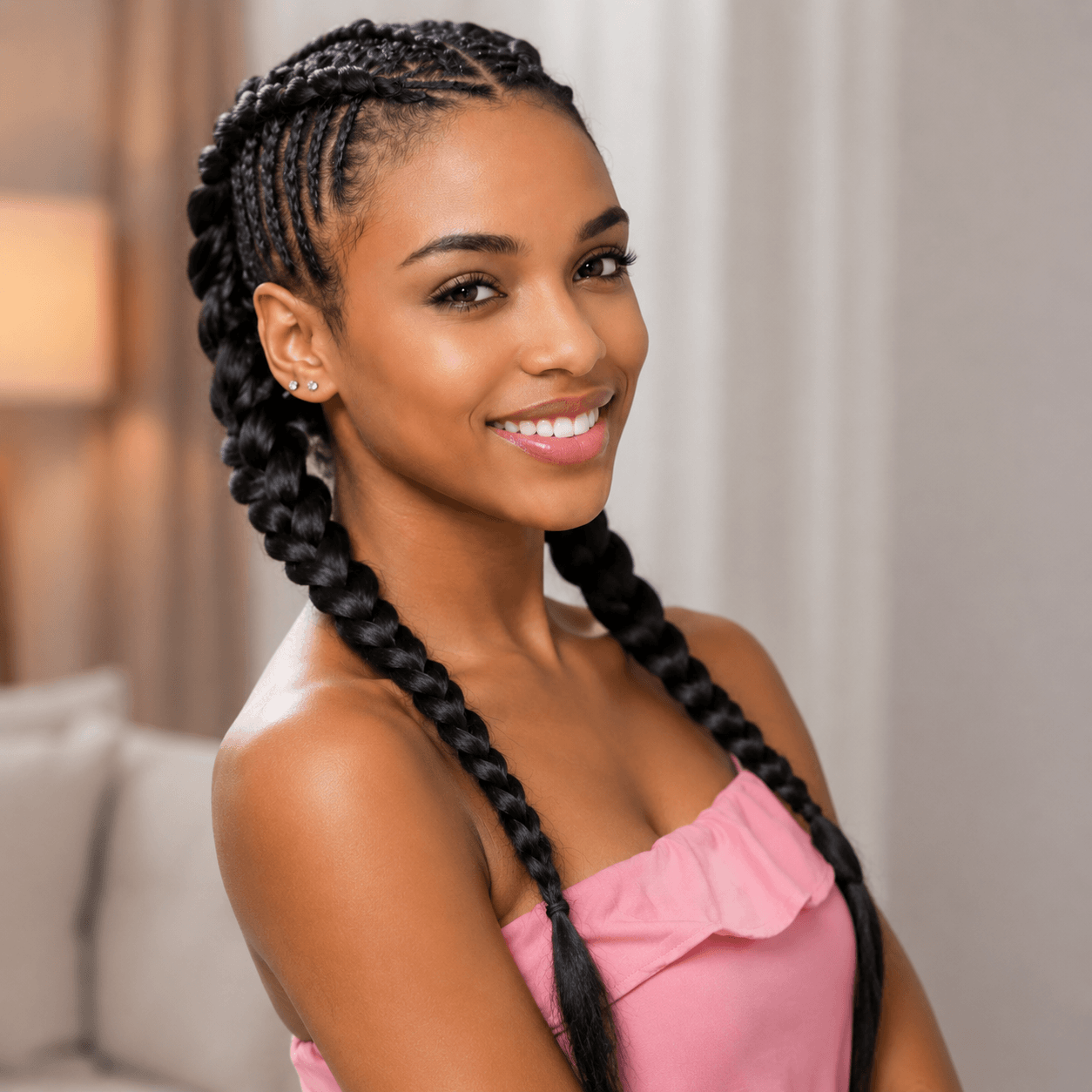 Symmetrical Shoulder Length Twists — Natural Braided Hairstyles