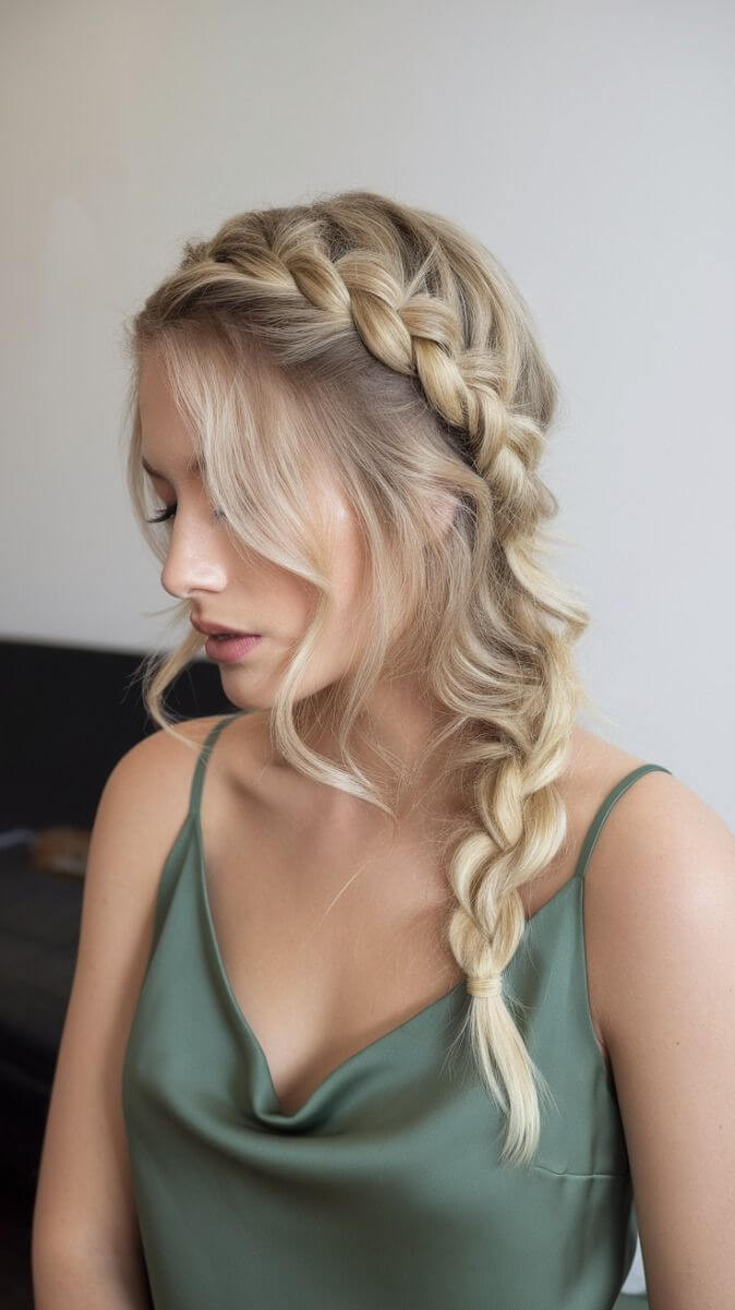 Dutch Braid with Loose Waves — Prom Updos