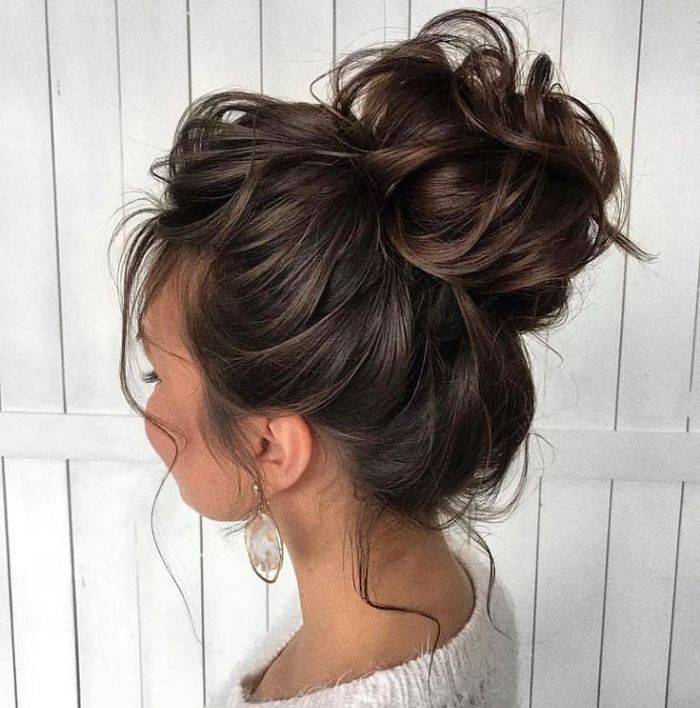 Voluminous Messy Bun from Side
