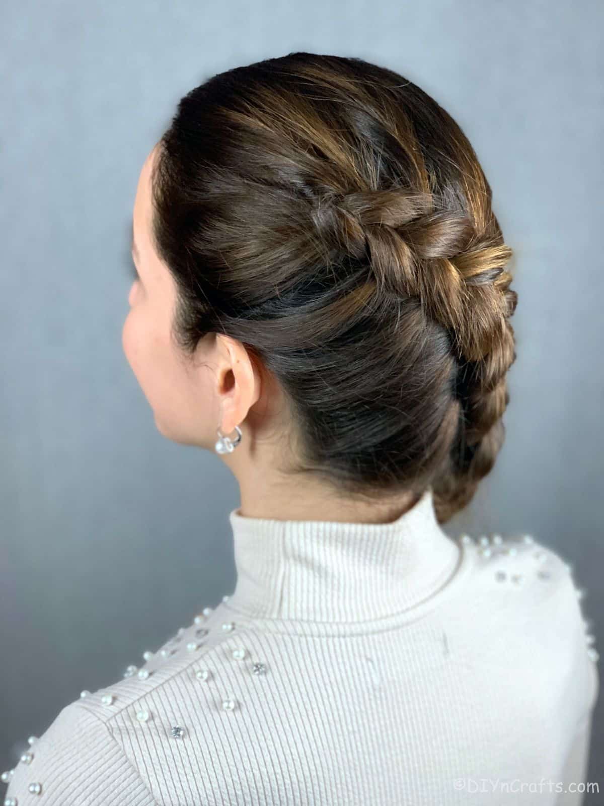 Collarbone Elegant Dark Brown Side Braid — Dutch Braid