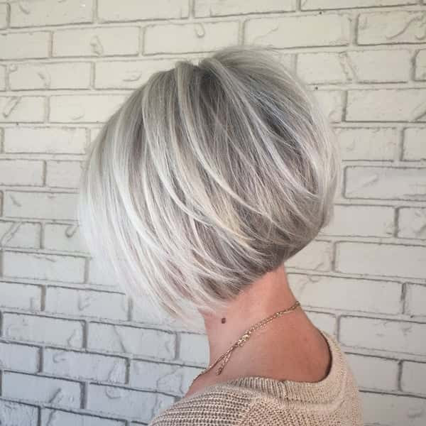 Stacked Back Ash Platinum Bob — Platinum Blonde