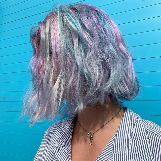 Wavy Bob With Multi-Color Lilac Blend — Lilac Hair