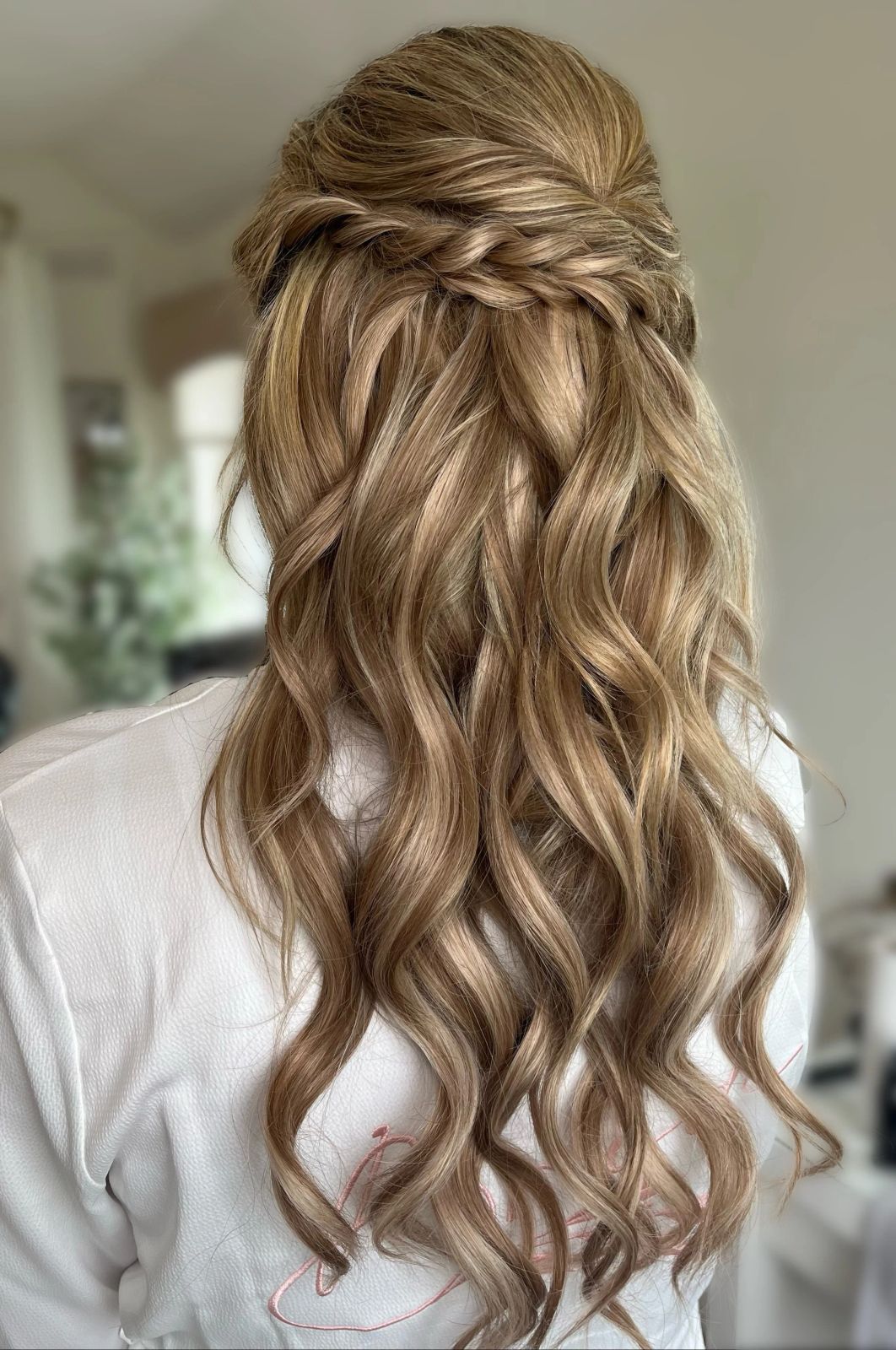 Half-Up With Crown Braid And Waves Half-Up With Crown Braid And Waves — Wedding Hairstyles for Thin Hair