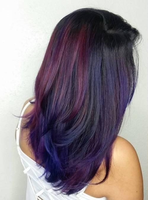 Purple Black Hair