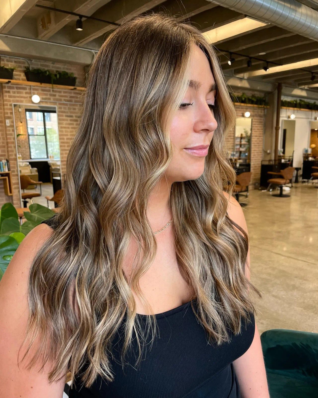 Brown Base With Caramel Balayage Waves Brown Base With Caramel Balayage Waves — Caramel Brown Hair