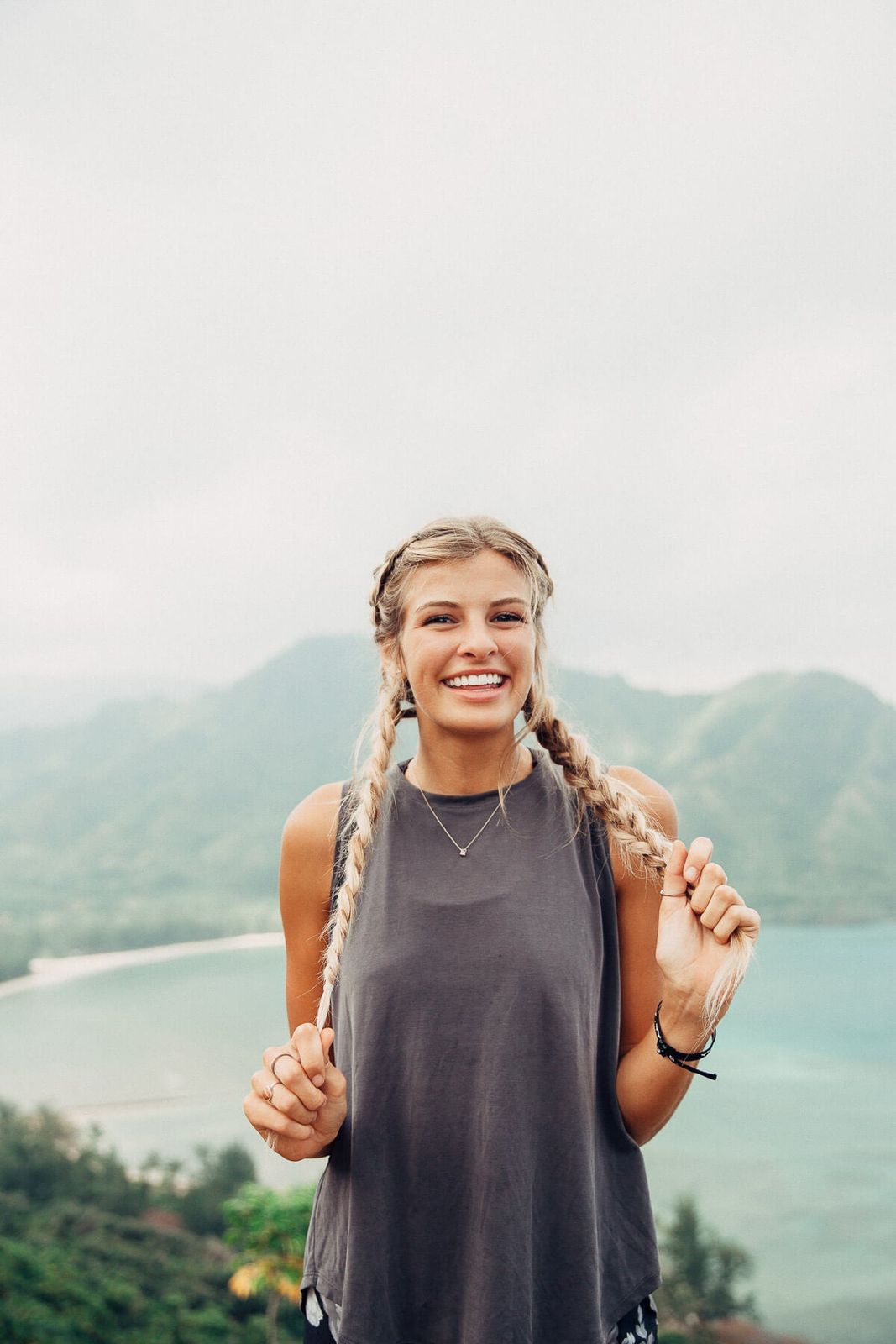 Playful Braids in Natural Setting Playful Braids in Natural Setting — Hiking Hairstyles