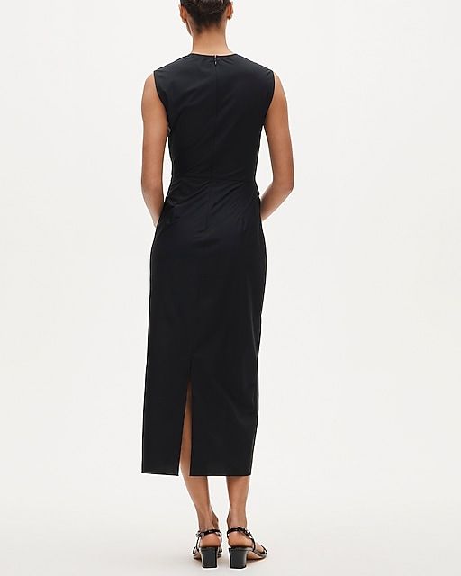 Minimalist Black Sleeveless Dress with Back Slit for an Interview Minimalist Black Sleeveless Dress with Back Slit for an Interview — Interview Dresses