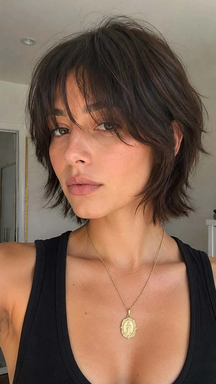 Shaggy Bob With Wispy Bangs Shaggy Bob With Wispy Bangs — Hair Trends