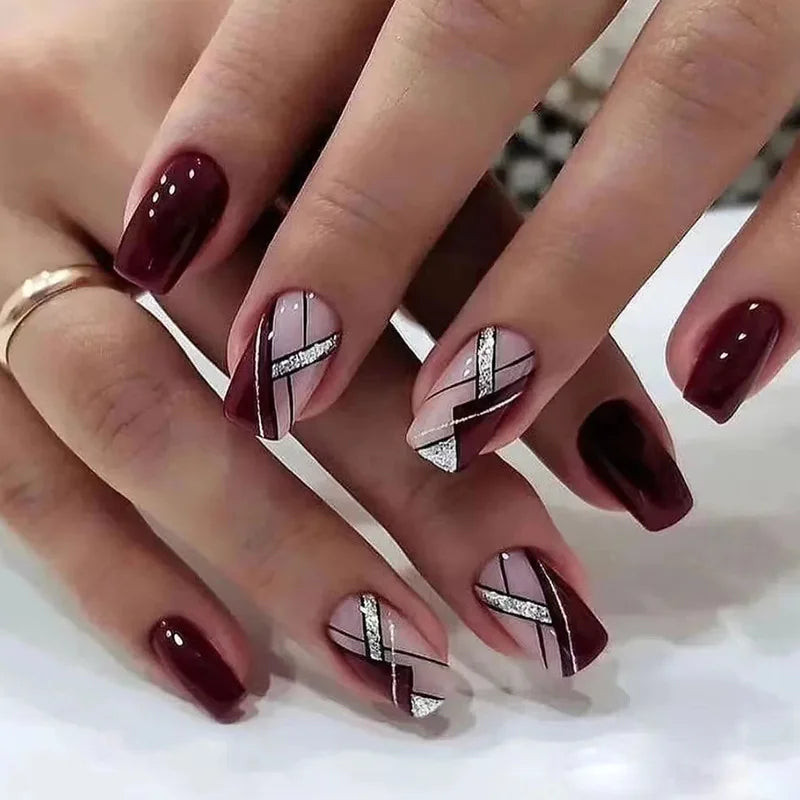 Glossy Glitter Visual Idea Glossy Glitter Visual Idea — Geometric Nails