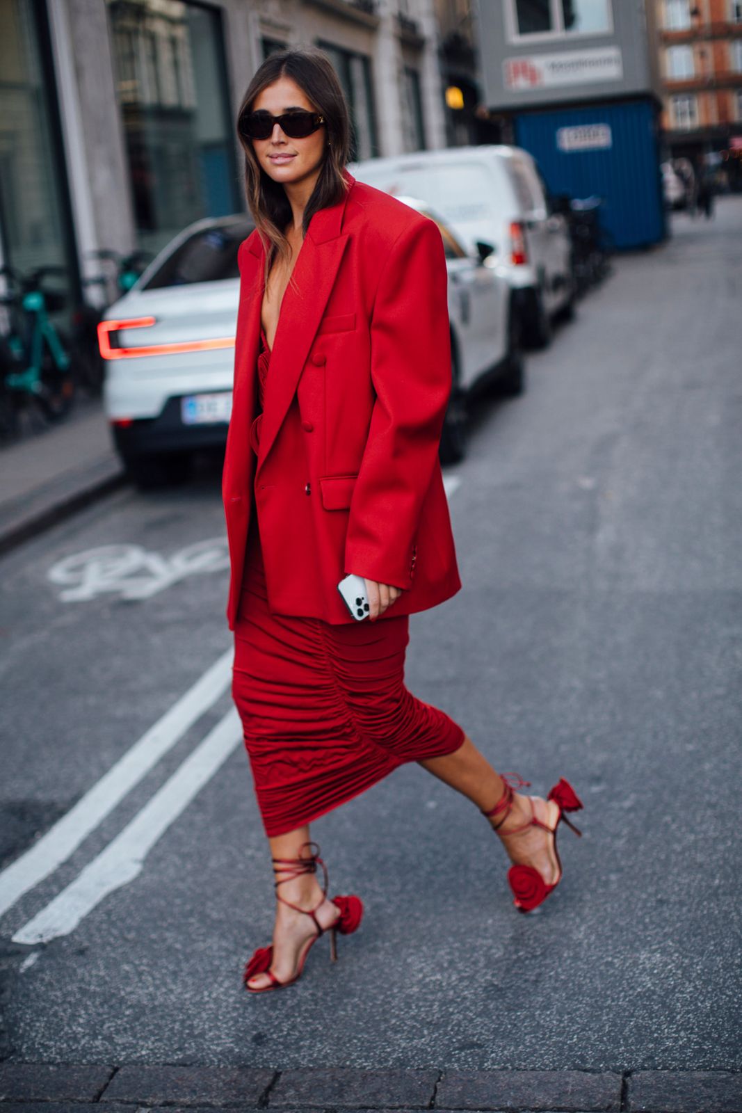 Monochromatic Red Blazer and Dress Combination Monochromatic Red Blazer and Dress Combination — Copenhagen Outfits