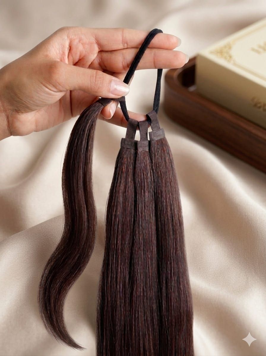 Dark Brown Visual Idea — Ponytail with Extensions