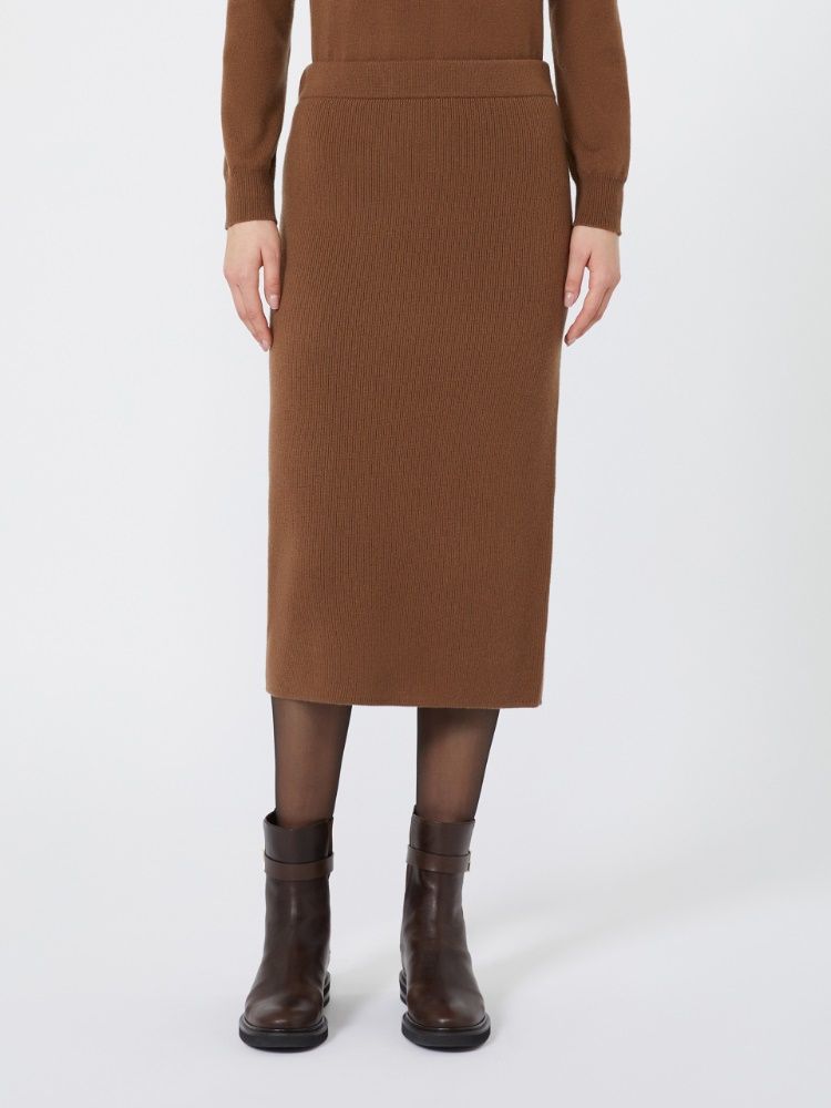 Brown Knit Pencil Skirt with Matching Sweater Brown Knit Pencil Skirt with Matching Sweater — Pencil Skirts