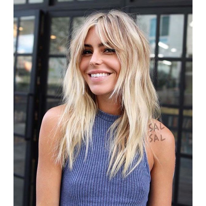 Ash Blonde Shag With Choppy Layers Ash Blonde Shag With Choppy Layers — Long Shag