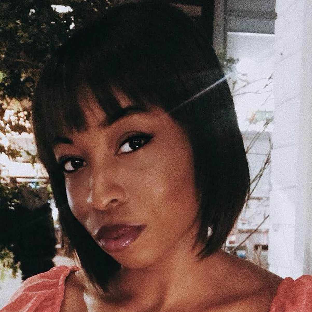Thick Black Bob With Blunt Bangs Thick Black Bob With Blunt Bangs — Natural Hair Bob
