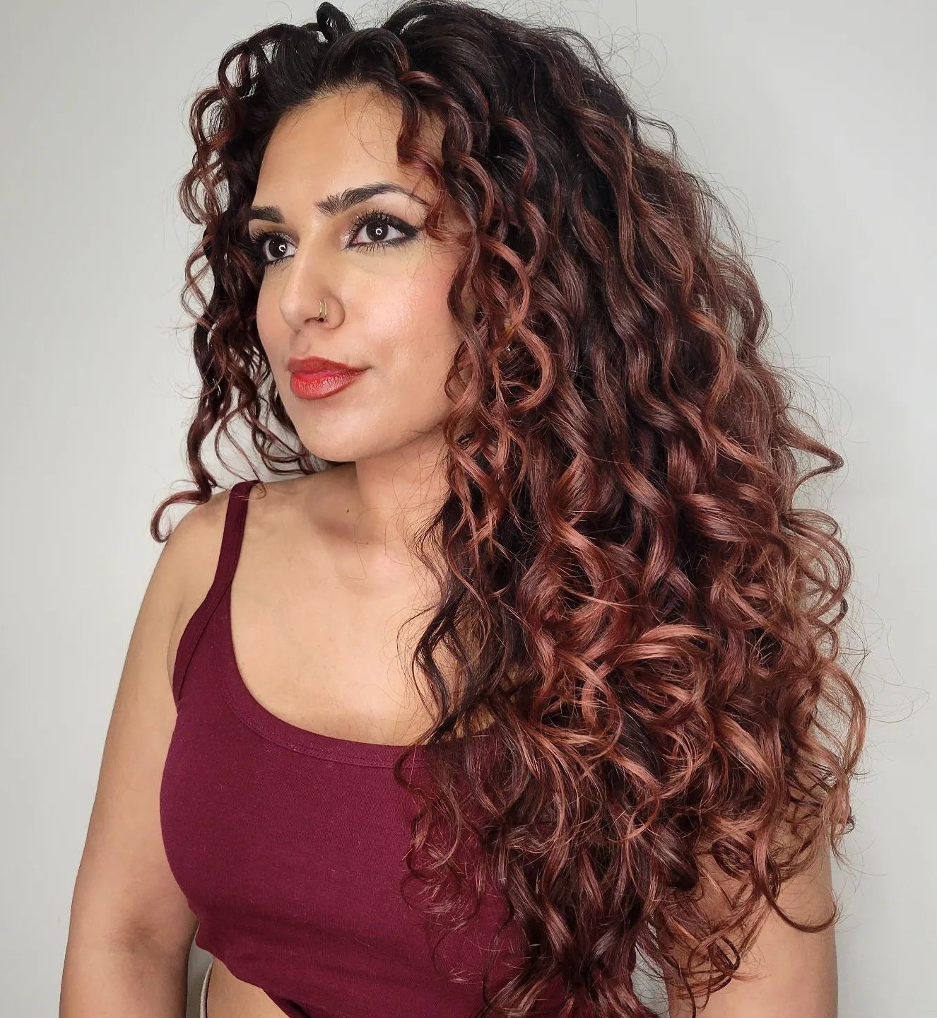 Shoulder Visual Idea — Balayage Curly Hair