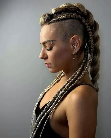 Bold Blonde Mohawk Braid With Undercut — Dragon Braid