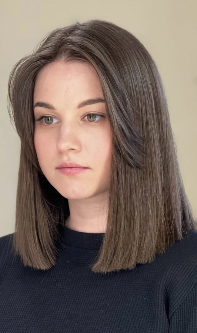 Collarbone Cut With Soft Curtain Fringe Collarbone Cut With Soft Curtain Fringe — Straight Hairstyles