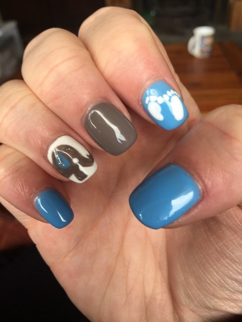 Clean Lines Even Polish Visual Idea — Baby Shower Nails