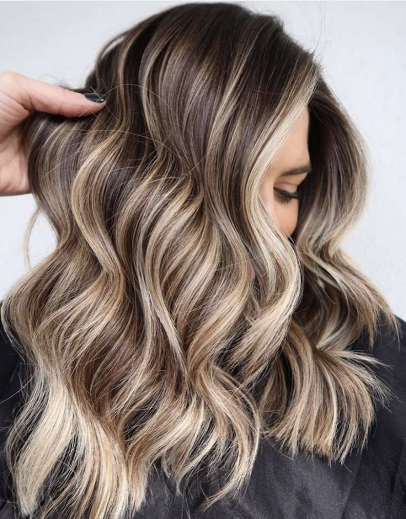 Shoulder Ash Brown With Blonde and Ash Blonde Streaks Shoulder Ash Brown With Blonde and Ash Blonde Streaks — Highlights