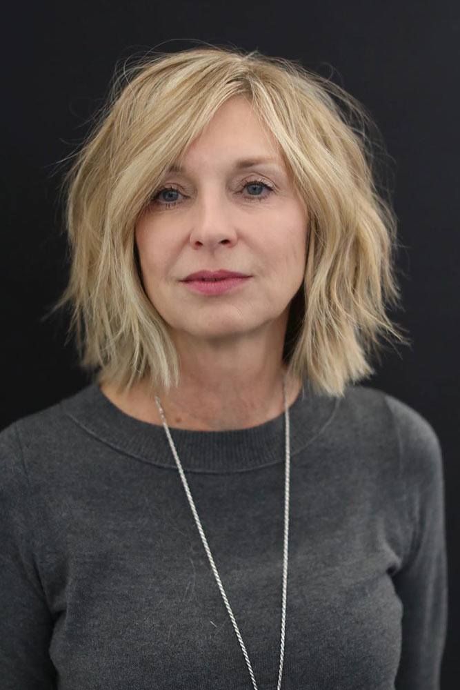 Wavy Ash Blonde Bob With Textured Layers Wavy Ash Blonde Bob With Textured Layers — Bob for Women Over 50