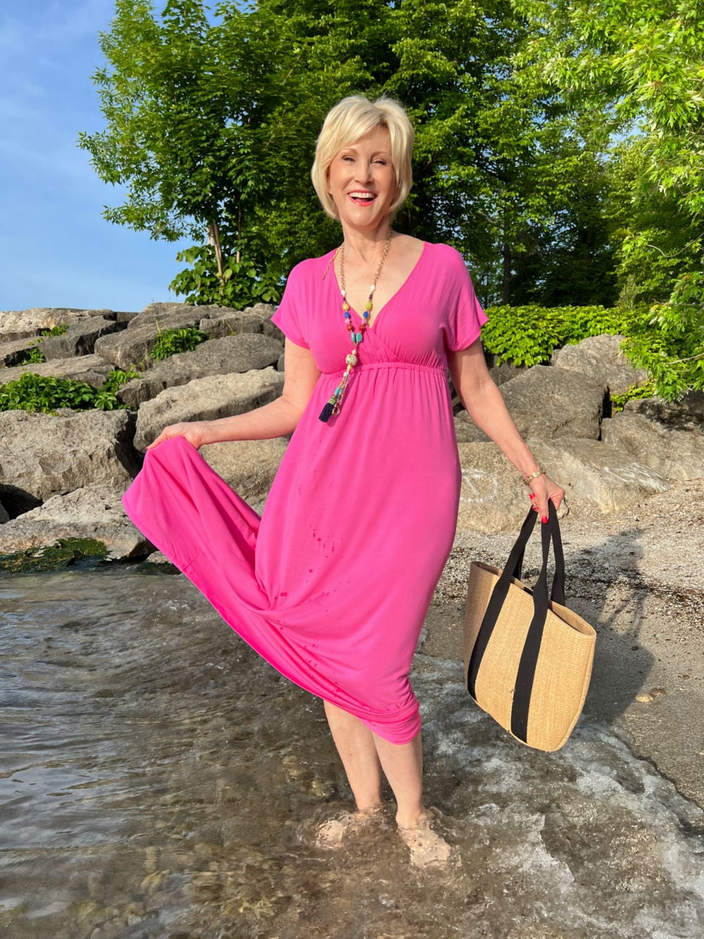 Bright Pink Maxi Dress for Beachfront Bliss — Vacation Dresses