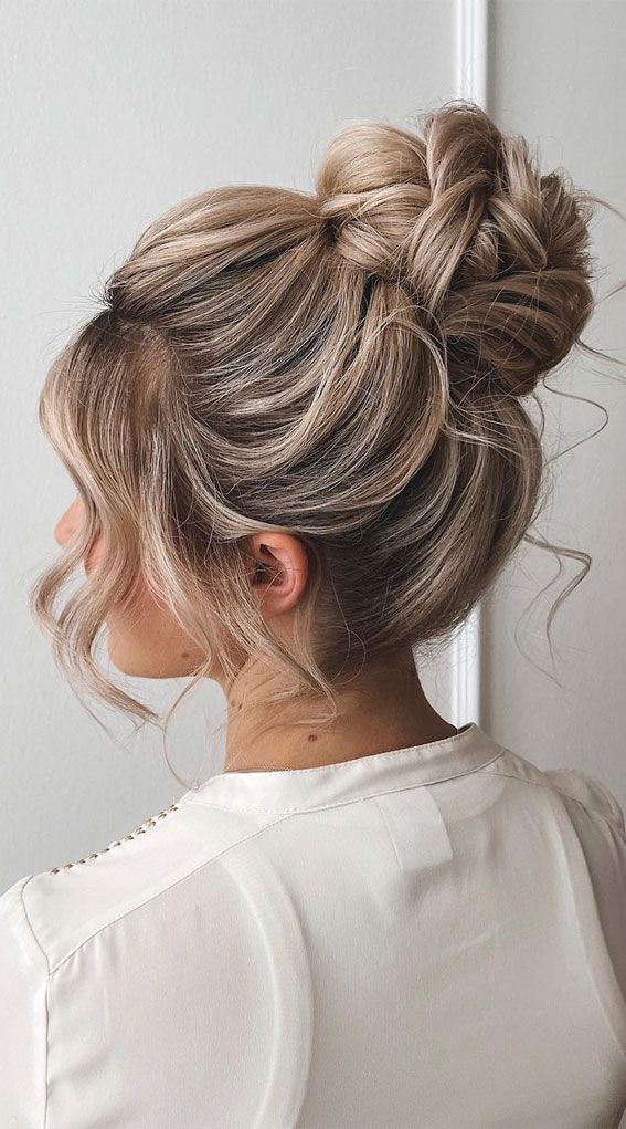 High Bun Visual Idea — Prom Hairstyles for Medium Hair