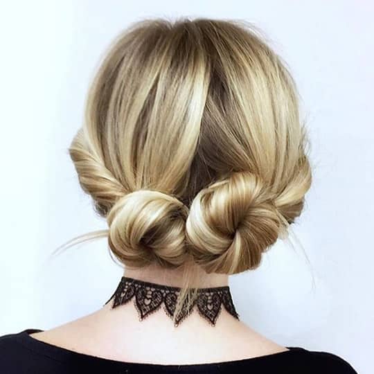 Blonde Twisted Low Space Buns Blonde Twisted Low Space Buns