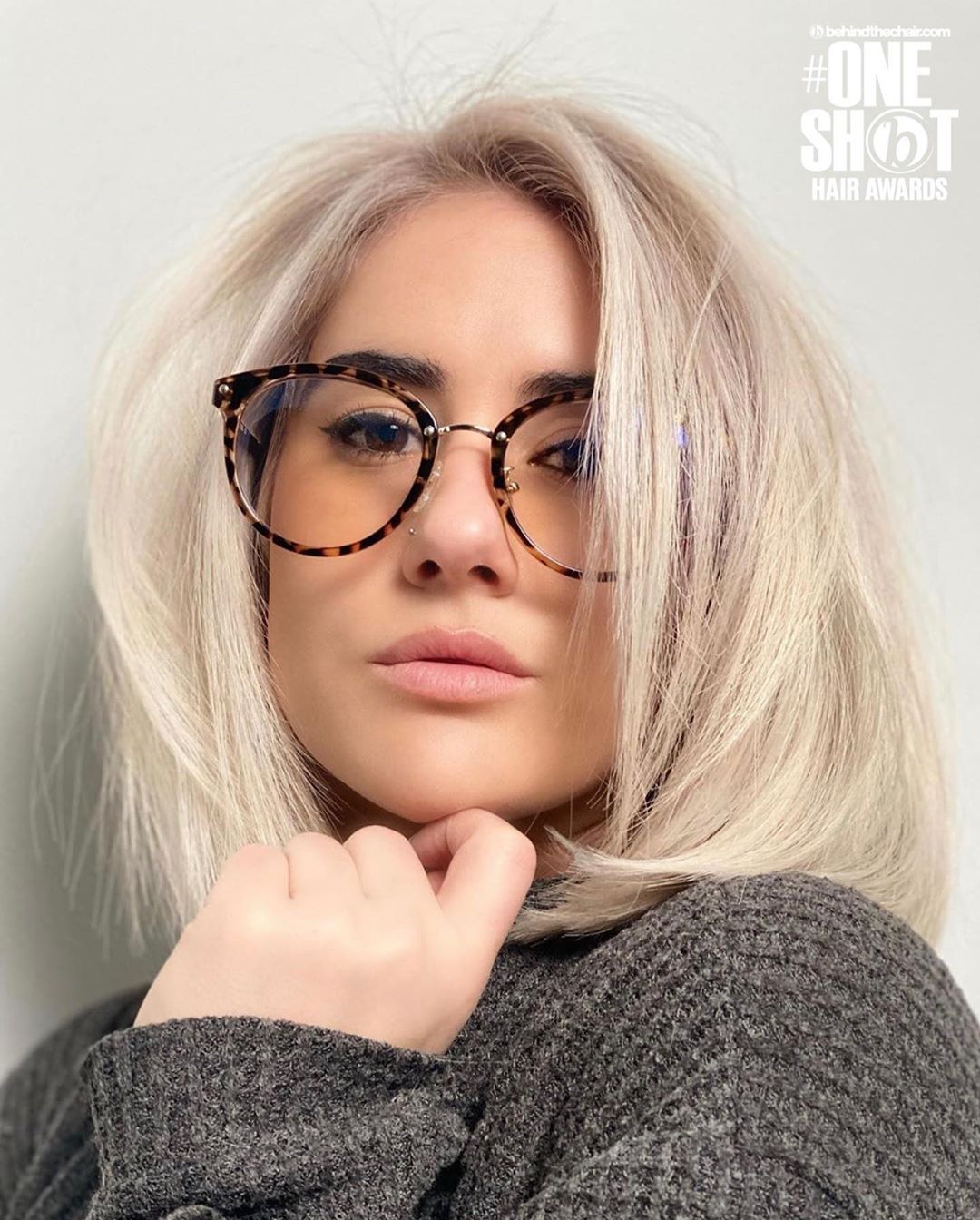Ash Blonde With Platinum Highlights Visual Idea — Hairstyles with Glasses
