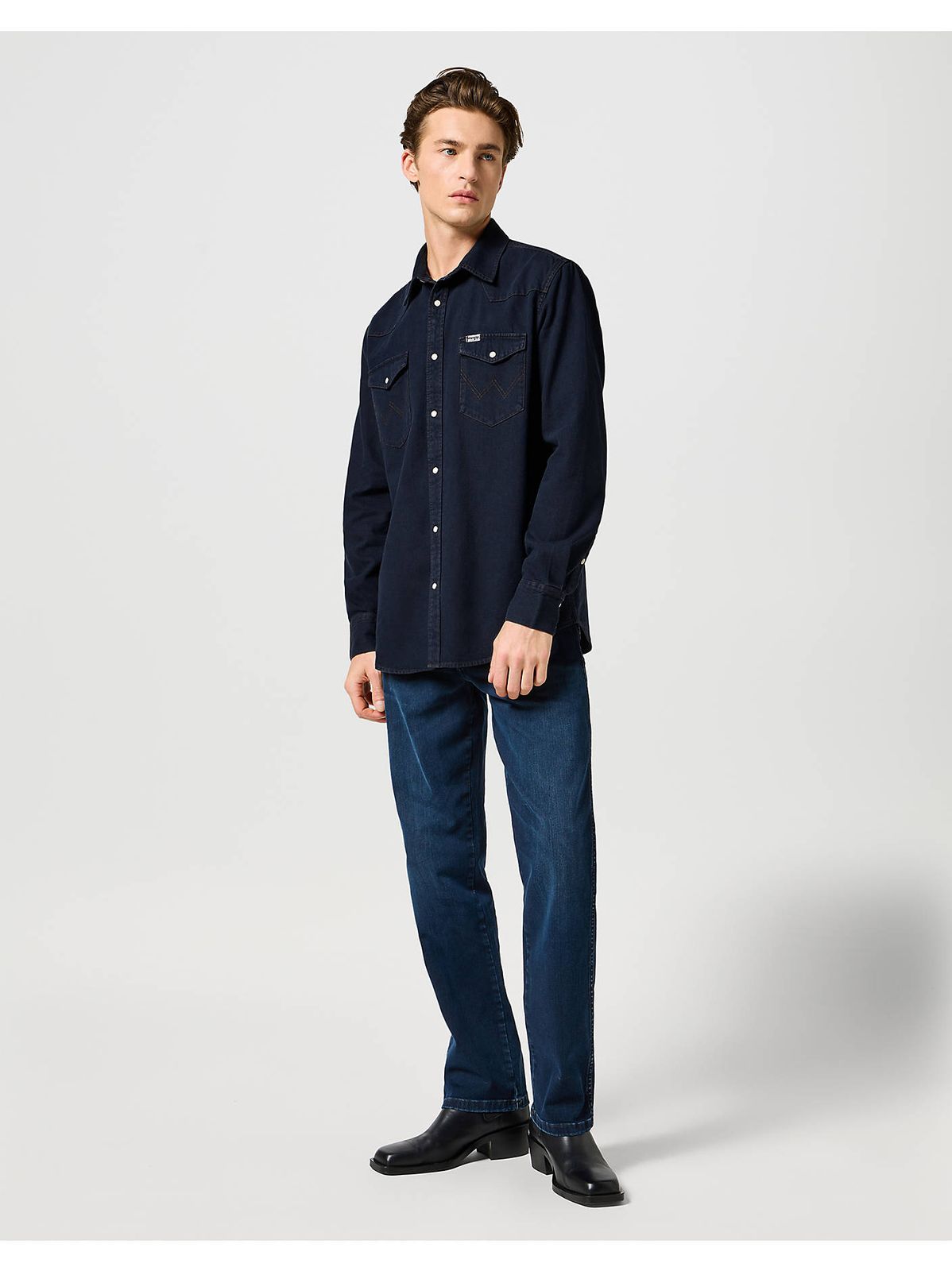 Dark Denim Shirt with Matching Jeans Dark Denim Shirt with Matching Jeans — Denim Shirt Outfits