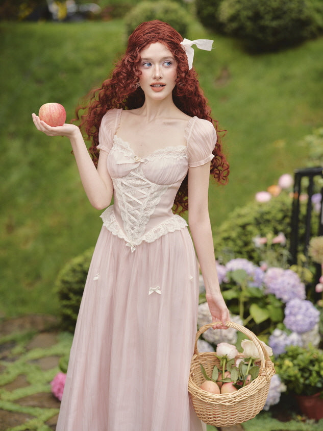 Blush Corset Lace Princess Dress - Pink / XS