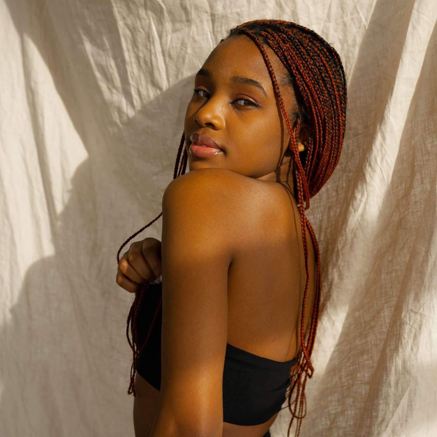 Dark Brown Braids With Copper Highlights Dark Brown Braids With Copper Highlights — Natural Hair Colors